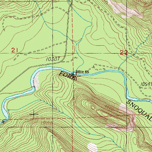 Topographic Map of Taylor River, WA