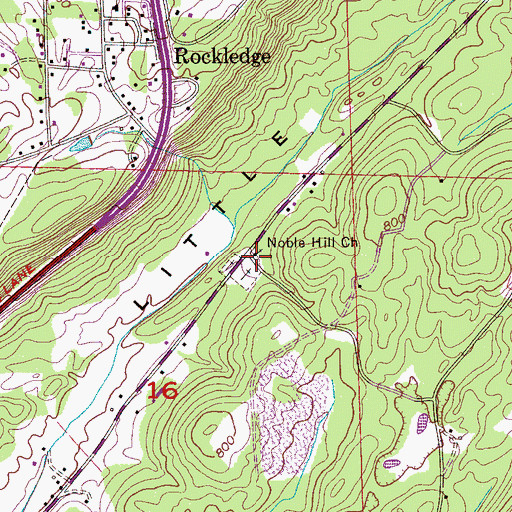 Topographic Map of Noble Hill Missionary Baptist Church, AL