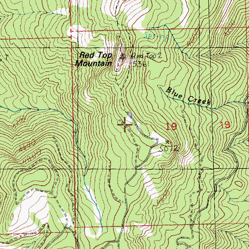 Topographic Map of Teanaway Ridge, WA