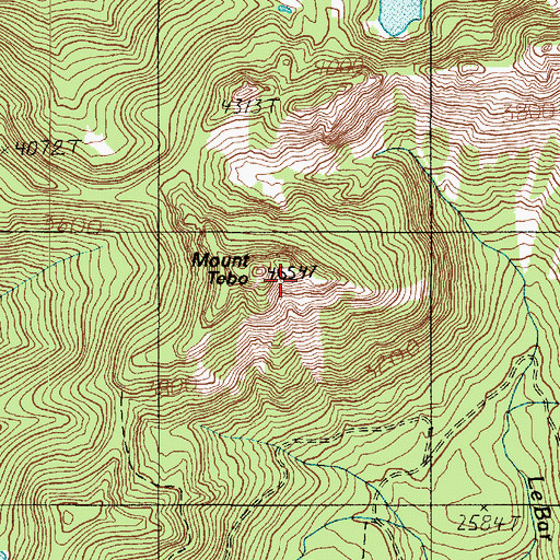 Topographic Map of Mount Tebo, WA