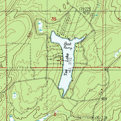 Topographic Map of Tee Lake, WA