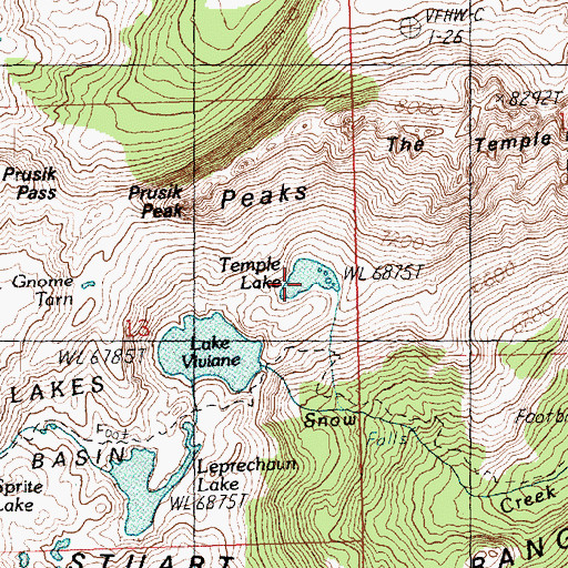 Topographic Map of Temple Lake, WA