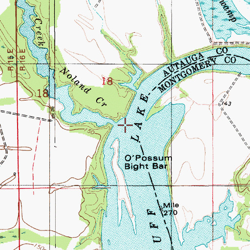 Topographic Map of Noland Creek, AL