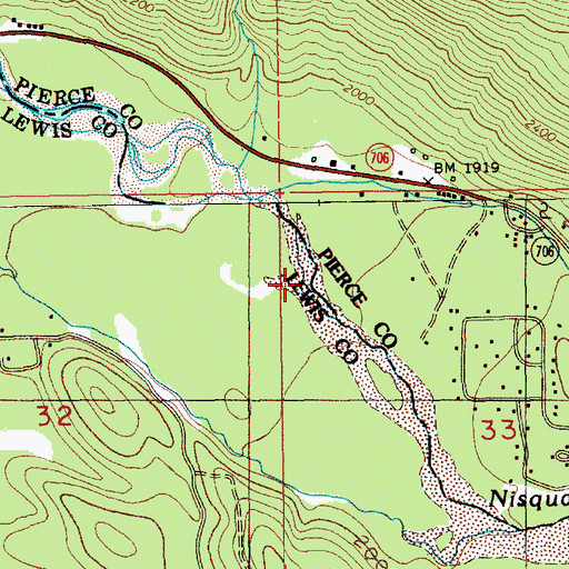 Topographic Map of Tenas Creek, WA