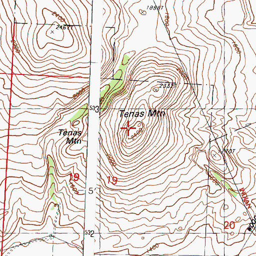 Topographic Map of Tenas Mountain, WA