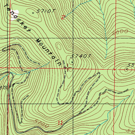 Topographic Map of Tonasket Mountain, WA