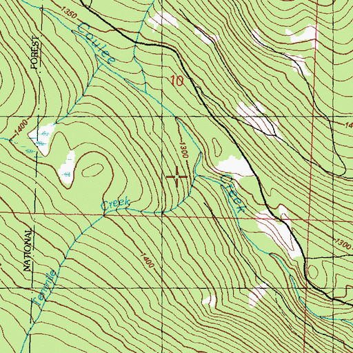 Topographic Map of Tenmile Creek, WA