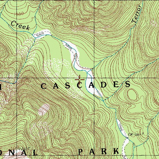 Topographic Map of Terror Creek, WA
