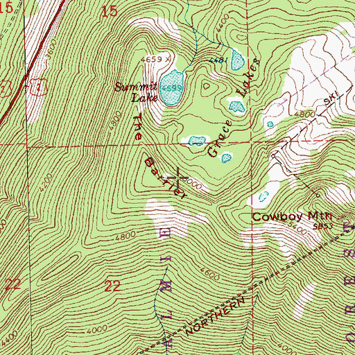 Topographic Map of The Barrier, WA