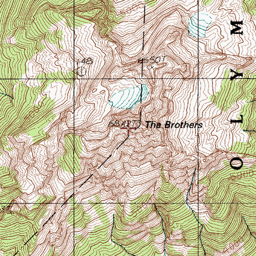 Topographic Map of The Brothers, WA