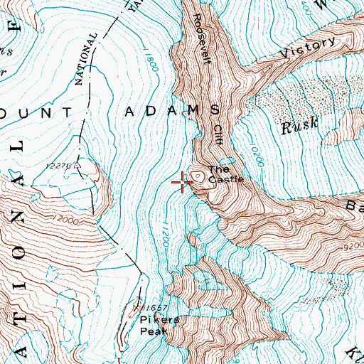 Topographic Map of The Castle, WA
