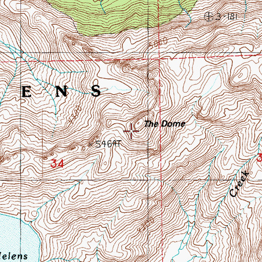 Topographic Map of The Dome, WA