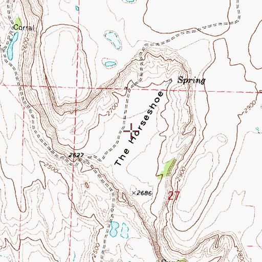 Topographic Map of The Horseshoe, WA