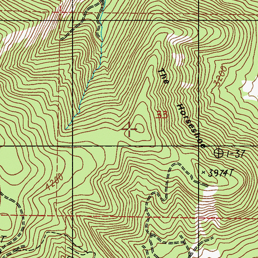 Topographic Map of The Horseshoe, WA