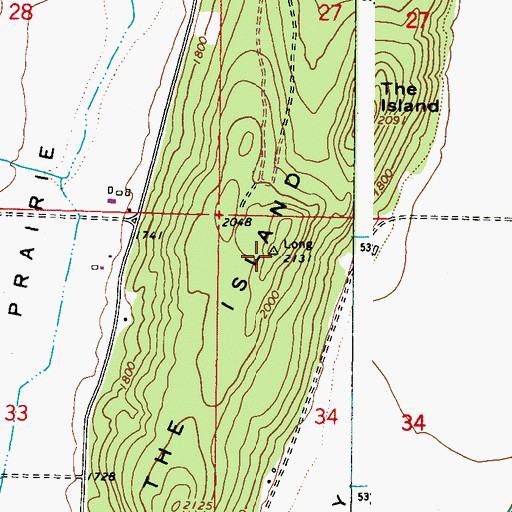 Topographic Map of The Island, WA