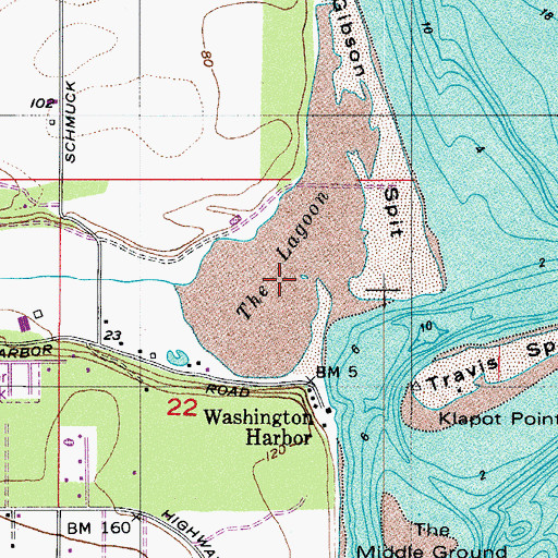 Topographic Map of The Lagoon, WA