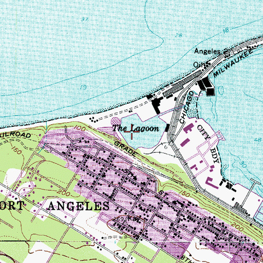 Topographic Map of The Lagoon, WA