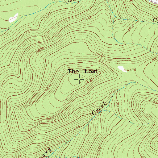 Topographic Map of The Loaf, WA