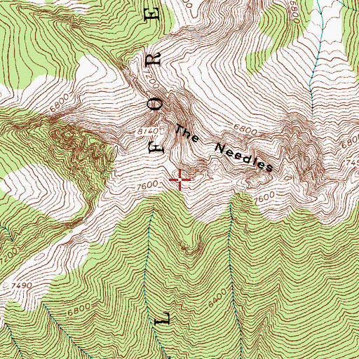Topographic Map of The Needles, WA