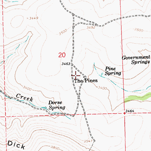 Topographic Map of The Pines, WA