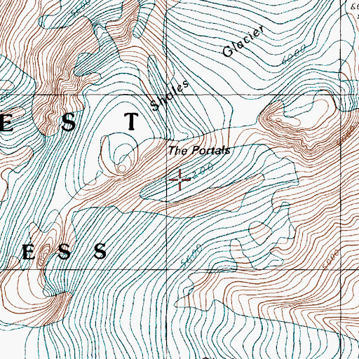 Topographic Map of The Portals, WA