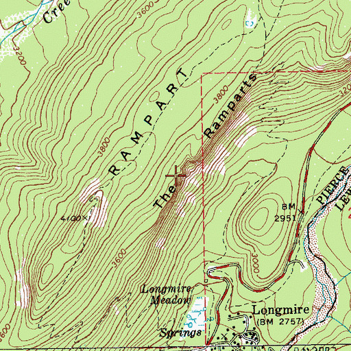 Topographic Map of The Ramparts, WA