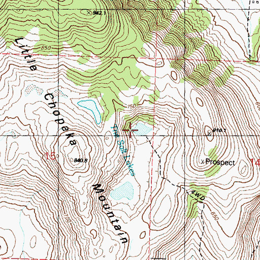 Topographic Map of The Salt Lakes, WA