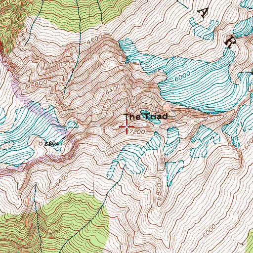 Topographic Map of The Triad, WA