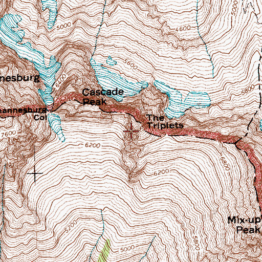 Topographic Map of The Triplets, WA