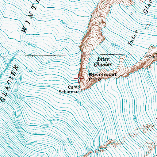 Topographic Map of The Wedge, WA
