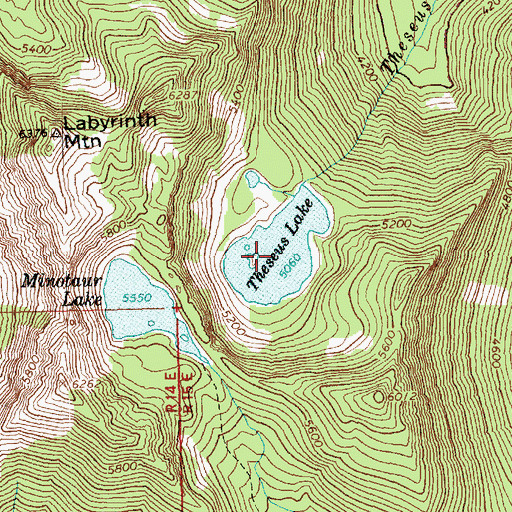 Topographic Map of Theseus Lake, WA