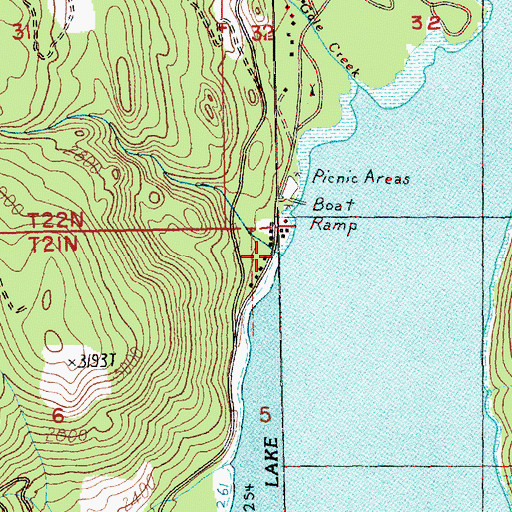 Topographic Map of Thetis Creek, WA