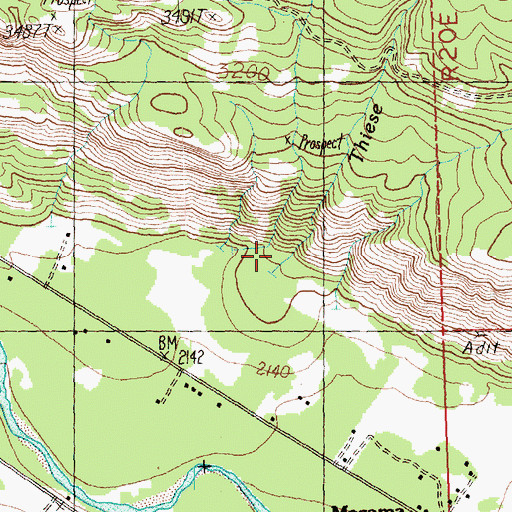 Topographic Map of Thiese Creek, WA