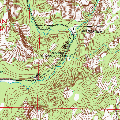Topographic Map of Thirteenmile Creek, WA