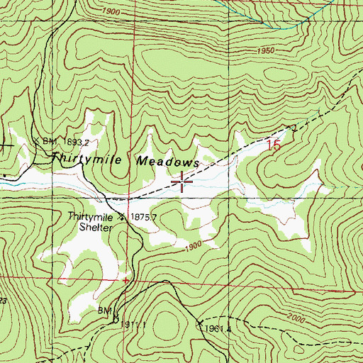 Topographic Map of Thirtymile Meadows, WA
