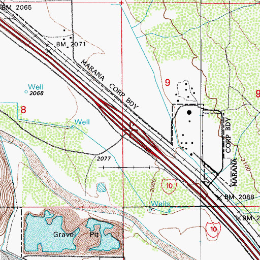 Topographic Map of Avra Valley Road Interchange, AZ
