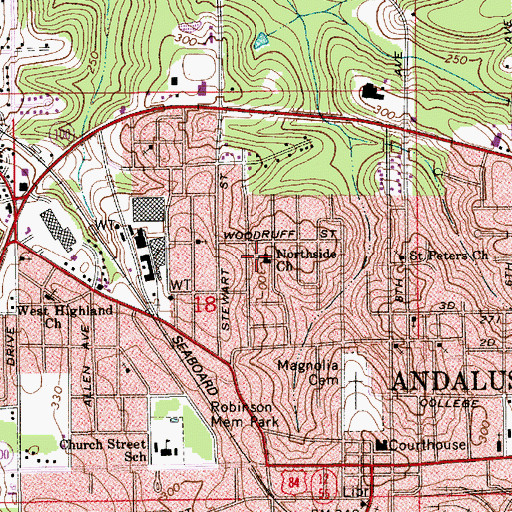 Topographic Map of Northside Baptist Church, AL