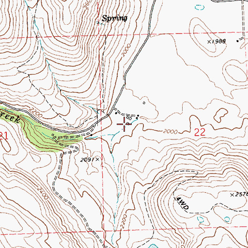 Topographic Map of Thompson Creek, WA
