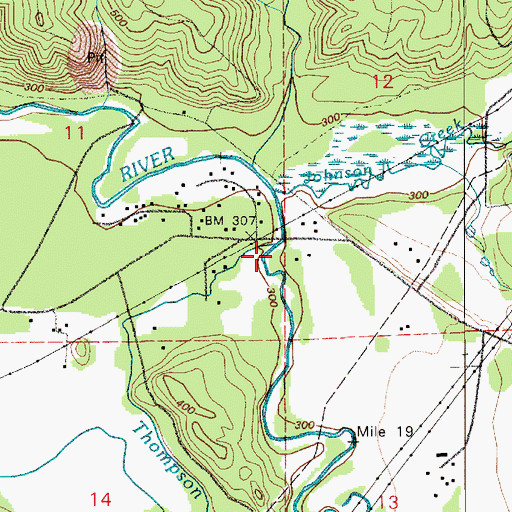 Topographic Map of Thompson Creek, WA