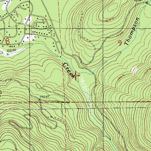 Topographic Map of Thompson Creek, WA