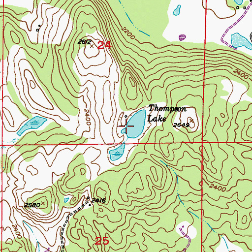 Topographic Map of Thompson Lake, WA