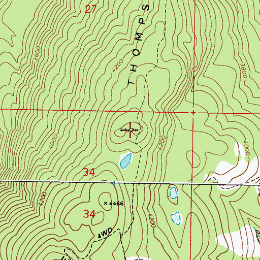 Topographic Map of Thompson Ridge, WA