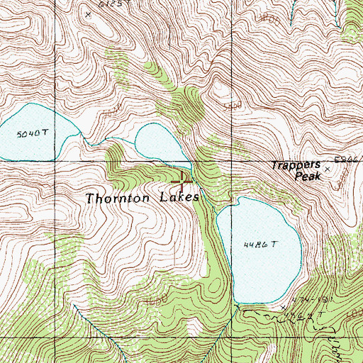 Topographic Map of Thornton Lakes, WA