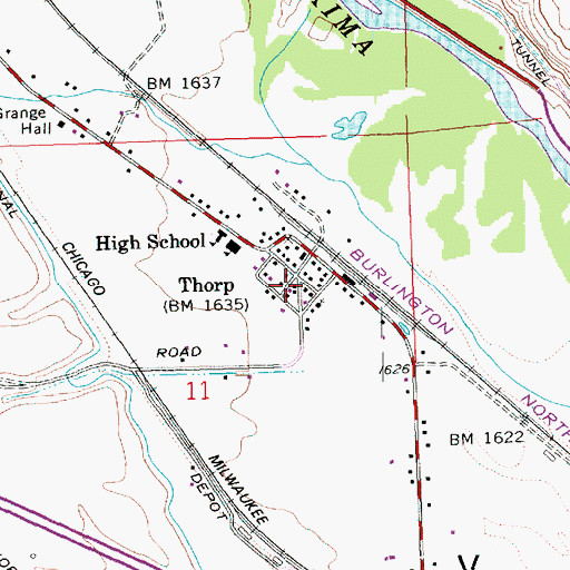 Topographic Map of Thorp, WA