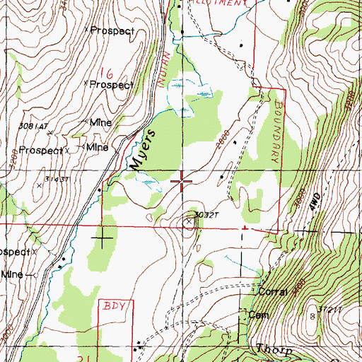 Topographic Map of Thorp Creek, WA