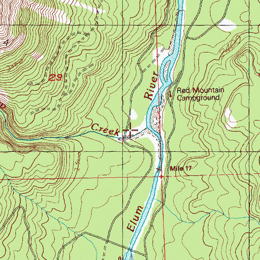 Topographic Map of Thorp Creek, WA