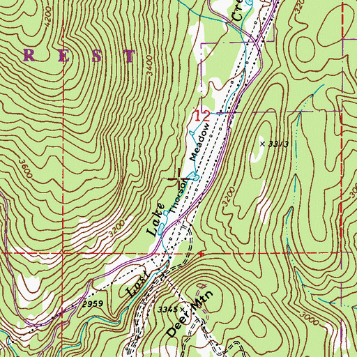 Topographic Map of Thorson Meadow, WA