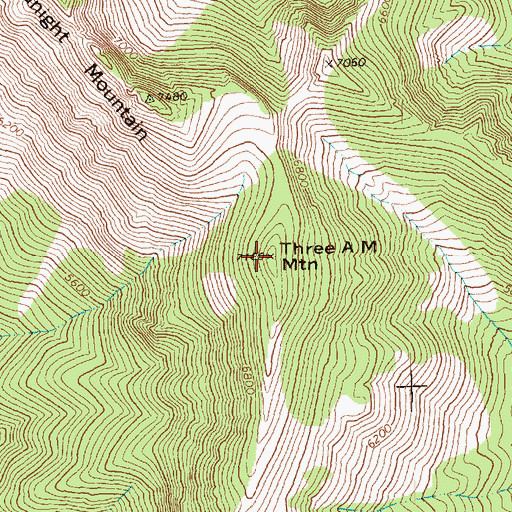Topographic Map of Three A M Mountain, WA
