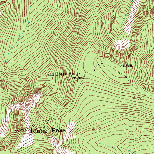 Topographic Map of Three Creek Ridge Camp, WA