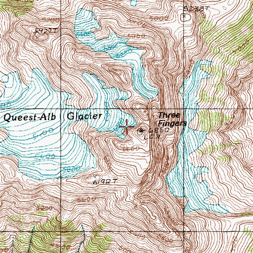 Topographic Map of Three Fingers, WA